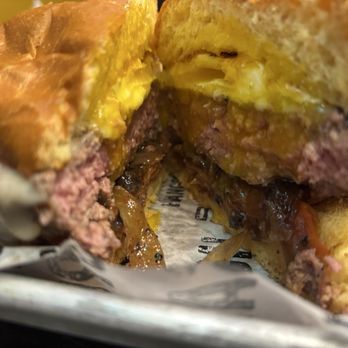 Cold Beers & Cheeseburgers - Perfect medium rare on this burger - Sports Bars Near Me - Euless, Texas