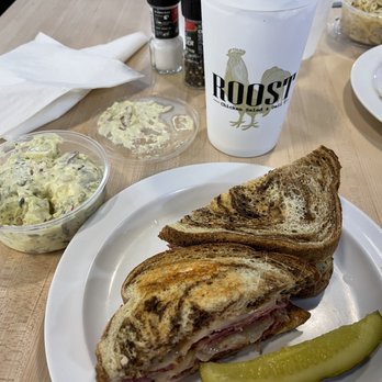 Roost - Reuben Sandwich with store made red potato salad - Salad Near Me - New Braunfels, Texas Roost - Reuben Sandwich with store made red potato salad - Salad Near Me - New Braunfels, Texas