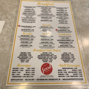 The Coffee Cup - Menu (Oct 2019) - Diners Near Me - Boulder City, Nevada The Coffee Cup - Menu (Oct 2019) - Diners Near Me - Boulder City, Nevada