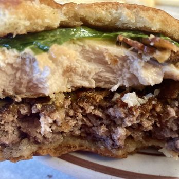 Gloria’s Restaurant - This is a three meat sandwich. Chicken on top of a burger with bacon added. - Breakfast & Brunch Near Me - Cudahy, Wisconsin