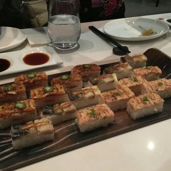 Miku - The torched sushis - salmon (left), mackerel (middle), shrimp (right) - Japanese Near Me - Toronto, Ontario Miku - The torched sushis - salmon (left), mackerel (middle), shrimp (right) - Japanese Near Me - Toronto, Ontario