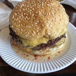 Double cheeseburger. Double cheeseburger.