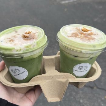 Bloom Bagels - Banana matcha latte - Bagels Near Me - Campbell, California Bloom Bagels - Banana matcha latte - Bagels Near Me - Campbell, California