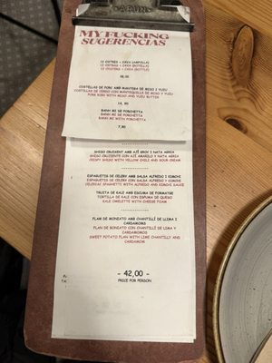 Menu photo 3 My Fucking Restaurant Barcelona, B Menu photo 3 My Fucking Restaurant Barcelona, B