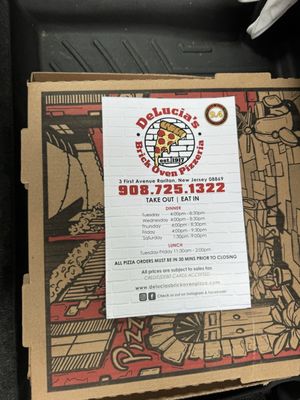 Menu photo 5 DeLucia's Brick Oven Pizza Raritan, NJ Menu photo 5 DeLucia's Brick Oven Pizza Raritan, NJ