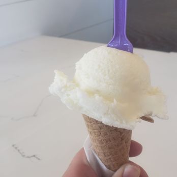Mora Iced Creamery - Lavender ice cream in a gluten free cone - Ice Cream & Frozen Yogurt Near Me - Las Vegas, Nevada