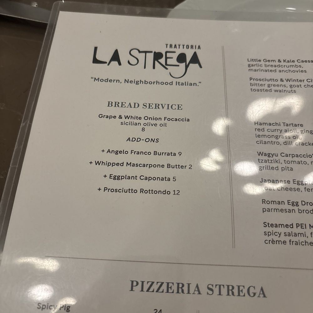 La Strega - Menu - Italian Near Me - Las Vegas, Nevada La Strega - Menu - Italian Near Me - Las Vegas, Nevada