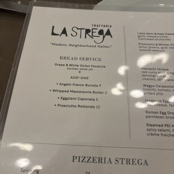 La Strega - Menu - Italian Near Me - Las Vegas, Nevada