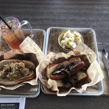 King's BierHaus - My meal: German Bratwurst, Kasewurst, and Austrian Potato Salad - German Near Me - Dickinson, Texas King's BierHaus - My meal: German Bratwurst, Kasewurst, and Austrian Potato Salad - German Near Me - Dickinson, Texas