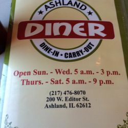 Ashland Diner - Menu