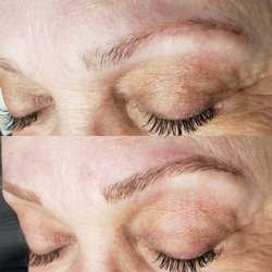 Blessed Brows by Jess - Before and after picture of a perfecting touch up. At 6 weeks.