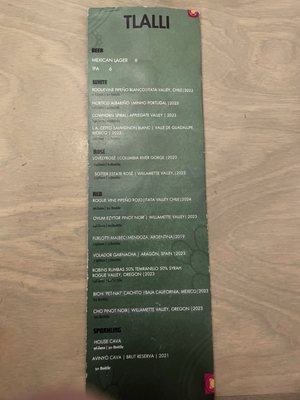 Menu photo 1 Tlalli Ashland, OR Menu photo 1 Tlalli Ashland, OR