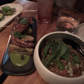 Wayan - grilled octopus (left)
lobster noodles (right) - Indonesian Near Me - New York, New York Wayan - grilled octopus (left)
lobster noodles (right) - Indonesian Near Me - New York, New York