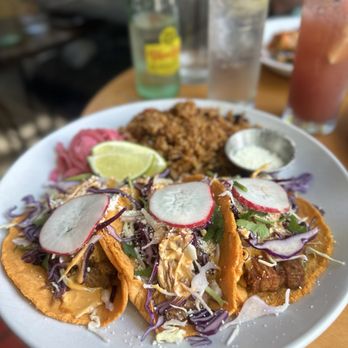 Pura Vida Cocina - Mixed taco plate. - Mexican Near Me - Mcminnville, Oregon Pura Vida Cocina - Mixed taco plate. - Mexican Near Me - Mcminnville, Oregon