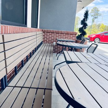Panera Bread - Patio seating with tables and chairs. Very clean space, no debris. - Salad Near Me - Grovetown, Georgia Panera Bread - Patio seating with tables and chairs. Very clean space, no debris. - Salad Near Me - Grovetown, Georgia