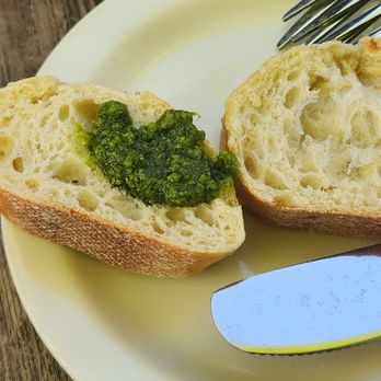 Osteria Fasulo - Bread with pesto - Italian Near Me - Davis, California Osteria Fasulo - Bread with pesto - Italian Near Me - Davis, California