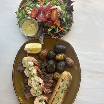 Urban Plates - Surf & Turf with Side Classic House Salad, Side Herb Roasted Marble Potatoes, Slice Grilled Rustic Bread | IG: @socalsnomnoms - Salad Near Me - San Diego, California Urban Plates - Surf & Turf with Side Classic House Salad, Side Herb Roasted Marble Potatoes, Slice Grilled Rustic Bread | IG: @socalsnomnoms - Salad Near Me - San Diego, California