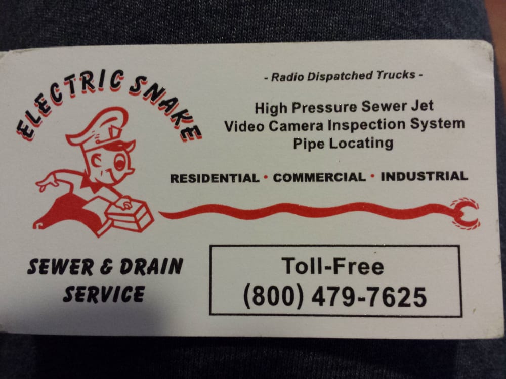 Slide of Electric Snake Sewer and Drain Service