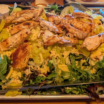 The Grill 1646 - Huge chicken salad, larger than it looks in this pic, and very tasty. - Burgers Near Me - Lincoln City, Oregon