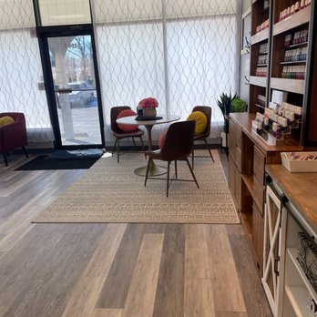 cozy nails - Seating/drying area. Very organized color selection. - Nail Salons Near Me - Buffalo Grove, Illinois
