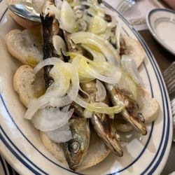 Atlantic Restaurant - Appetizer Grilled Sardines - so worth the wait for the freshest fish!