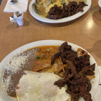 Loaded Cafe - Asada Chilaquiles Plate spicy red. Sooooo good! - American Near Me - Placentia, California