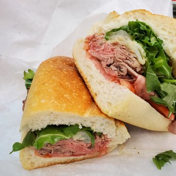 Grosso's La Strada - Spicy Roast Beef sandwich. Roast beef, arugula, shallots, spicy mayo - Italian Near Me - Midland Park, New Jersey Grosso's La Strada - Spicy Roast Beef sandwich. Roast beef, arugula, shallots, spicy mayo - Italian Near Me - Midland Park, New Jersey