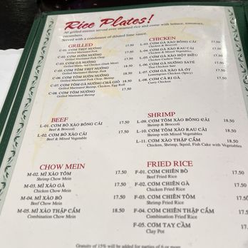 Pho Vi Hoa - Rice plates menu - Vietnamese Near Me - Los Altos, California
