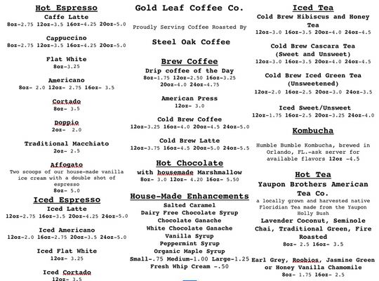 Menu photo 7 Gold Leaf Coffee Co. Ormond Beach, FL