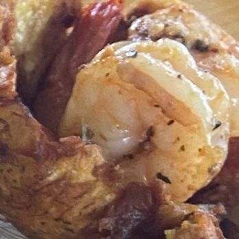 La Guagua - One of the 3 filled tostones, "tostones rellenos". The spicy shrimp is my favorite! - Latin American Near Me - Vacaville, California
