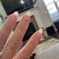 Premier Nails - You can see through the base of my French tip. I asked for a darker pink and he used what he wanted. Very poor service.