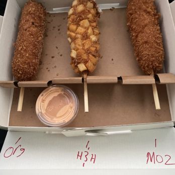 Mochinut - All beef kdog, half and half kdog, potato kdog. - Hot Dogs Near Me - Fresno, California Mochinut - All beef kdog, half and half kdog, potato kdog. - Hot Dogs Near Me - Fresno, California