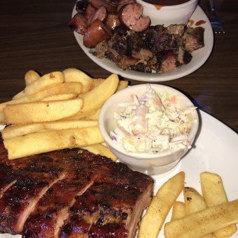 Rib Hut - Half rack with steak fries and pineapple coleslaw, and the BBQ mixer/sampler. - Barbeque Near Me - El Paso, Texas Rib Hut - Half rack with steak fries and pineapple coleslaw, and the BBQ mixer/sampler. - Barbeque Near Me - El Paso, Texas