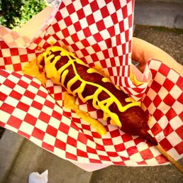 Now that's one big Corn Dog! Now that's one big Corn Dog!