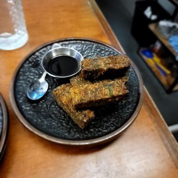 5 Thai Bistro - Chive Cakes: do not order. Over fried. Terrible taste combo with that dipping sauce. - Asian Fusion Near Me - Portsmouth, New Hampshire