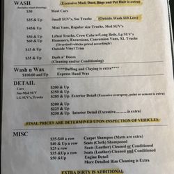 Kingsland Car Wash - Prices