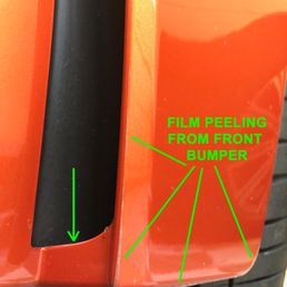 Front bumper only after 2 weeks after install. Clearly not cut right and now ruined. Car is driven only on sunny days and storage in garage. Front bumper only after 2 weeks after install. Clearly not cut right and now ruined. Car is driven only on sunny days and storage in garage.