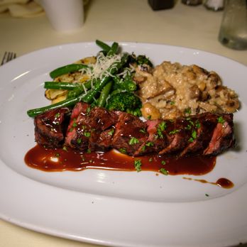 Alex's Kitchen - Hanger Steak w/ Mushroom Risotto and Mixed Vegetables - Italian Near Me - Missouri City, Texas Alex's Kitchen - Hanger Steak w/ Mushroom Risotto and Mixed Vegetables - Italian Near Me - Missouri City, Texas