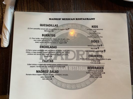 Menu photo 8 Madres’ Mexican Restaurant Summerville, SC