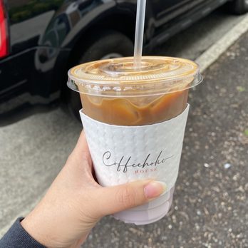 Coffeeholic House - Iced soy ube latte - Coffee & Tea Near Me - Seattle, Washington