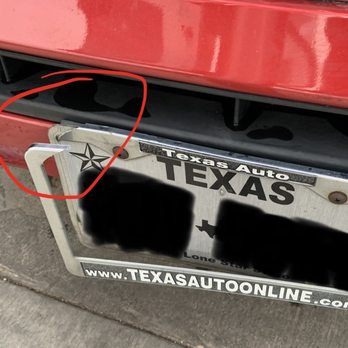 Tommy's Express® Car Wash - Broken license plate holder after exiting the wash - Auto Detailing Near Me - Euless, Texas
