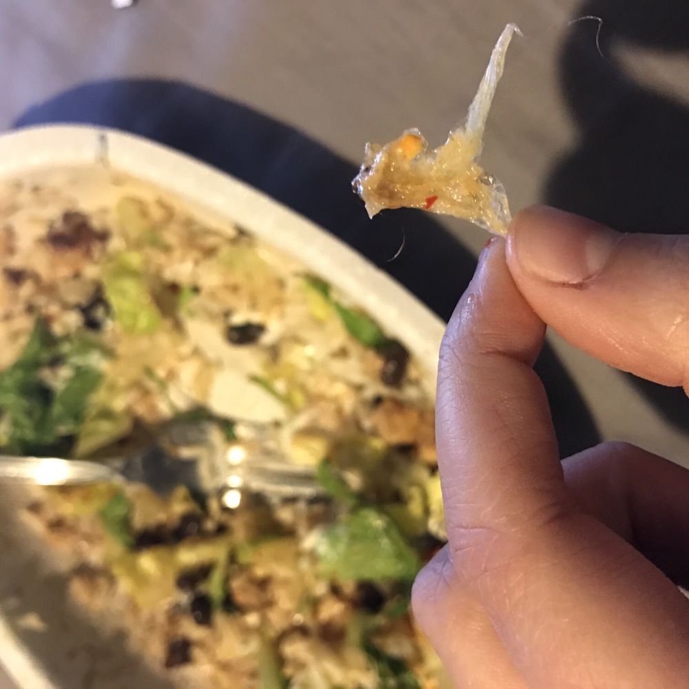 Chipotle Mexican Grill - Melted PLASTIC in my food. Even had a small hair attached! DISGUSTING. Visited this location on 2/15/17. - Mexican Near Me - Downey, California Chipotle Mexican Grill - Melted PLASTIC in my food. Even had a small hair attached! DISGUSTING. Visited this location on 2/15/17. - Mexican Near Me - Downey, California