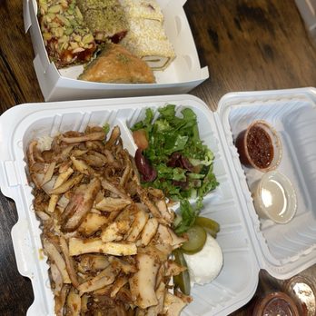 Iraklis - Chicken shawarma plate plus Turkish delights and one baklava. Yum!!! Sampled the lentil soup and that was delicious! - Syrian Near Me - Santa Clara, California Iraklis - Chicken shawarma plate plus Turkish delights and one baklava. Yum!!! Sampled the lentil soup and that was delicious! - Syrian Near Me - Santa Clara, California