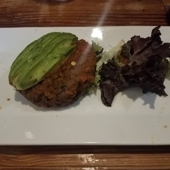 The Burger Stand - Black bean burger without cheese (vegan) with added avocado at extra cost - Burgers Near Me - Lawrence, Kansas The Burger Stand - Black bean burger without cheese (vegan) with added avocado at extra cost - Burgers Near Me - Lawrence, Kansas