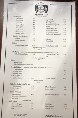 Menu photo 1 Mommie Jo's Cut Off, LA Menu photo 1 Mommie Jo's Cut Off, LA