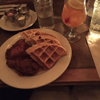Sweet Chick - Chicken and waffle special, and the Queen of New York cocktail at Sweet Chick LES - Southern Near Me - New York, New York