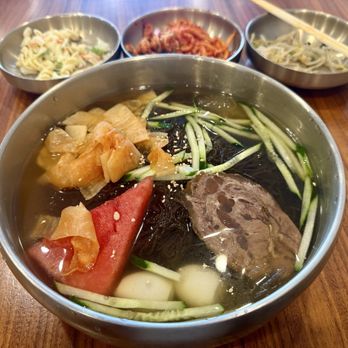 Guksu Jip - The noodles and three banchan offerings available - Noodles Near Me - New York, New York