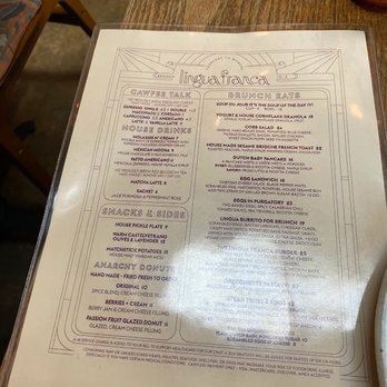 Lingua Franca - The menu changes frequently but there are always fun and exciting choices, even for vegetarians (and vegans). - Burgers Near Me - Los Angeles, California