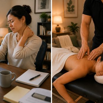 Massage by Matt - Some jobs, like working at a computer all day, can create neck strain which can be alleviated with massage. - Massage Therapy Near Me Massage by Matt - Some jobs, like working at a computer all day, can create neck strain which can be alleviated with massage. - Massage Therapy Near Me