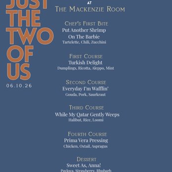 The Mackenzie Room - Canadian (New) Near Me - Vancouver, British Columbia